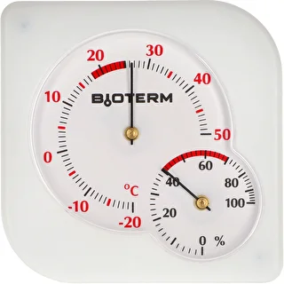 Vnitřní bimetalový teploměr s vlhkoměrem (-20 do +50°C), bílý