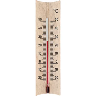 Pokojový dřevěný teploměr (-20 do +50°C), světle hnědý, 15 cm