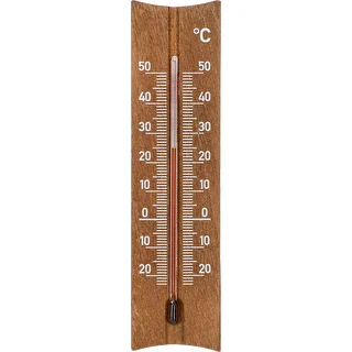 Pokojový teploměr dřevěný (-20 do +50°C), tmavě hnědý, 15cm