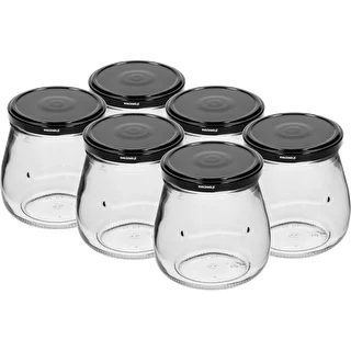 Sklenice twist-off 500ml "Obrácená Amfora" s černým víčkem fi 82/6, 6 kusů