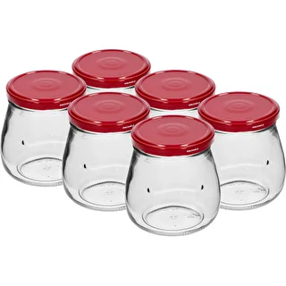 Sklenice twist-off 500ml "Obrácená Amfora" s bordovým víčkem fi 82/6, 6 kusů