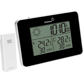 Meteostanice RCC – elektronická, bezdrátová, podsvícený senzor, černá