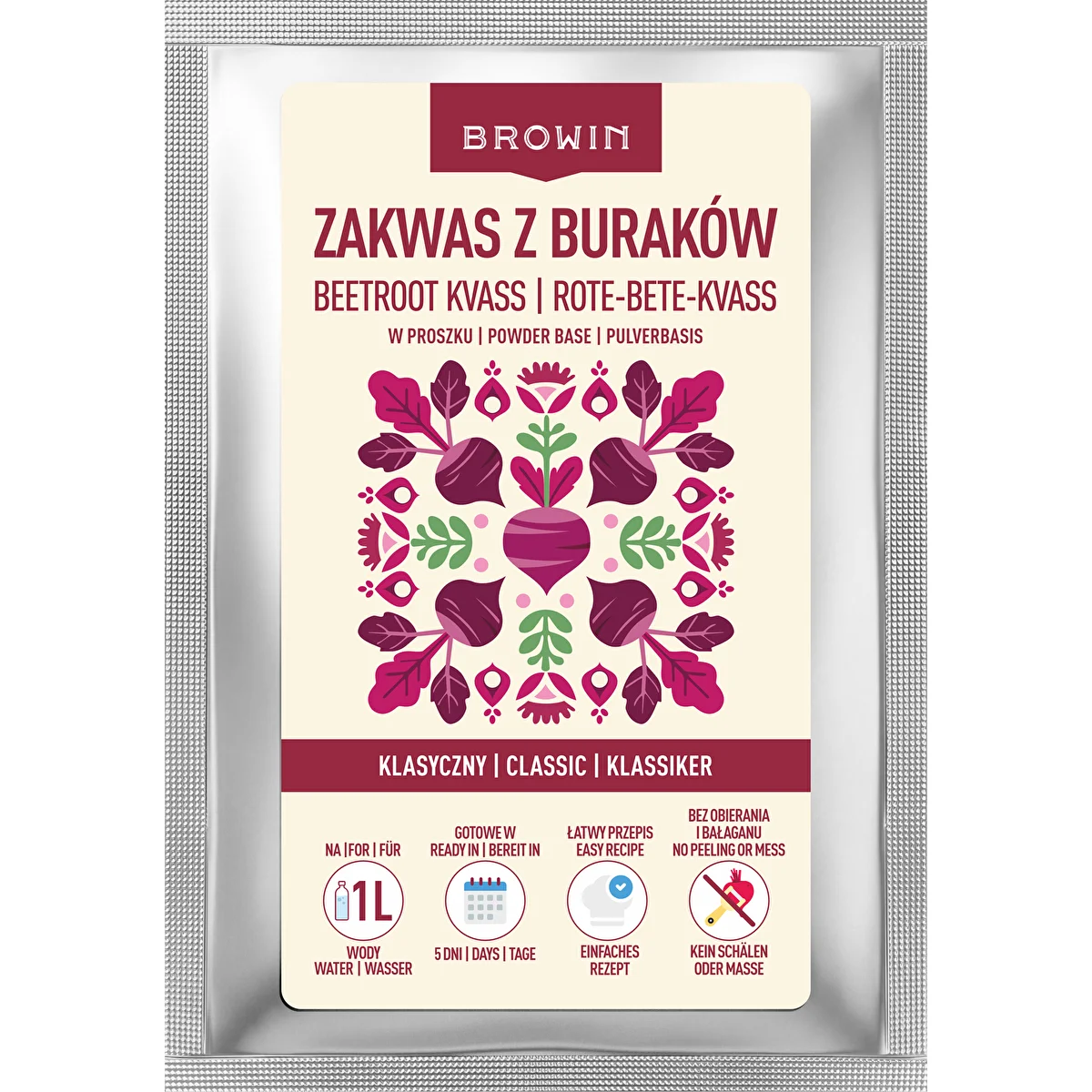 Kvas z červené řepy v prášku, klasická chuť, 36 g