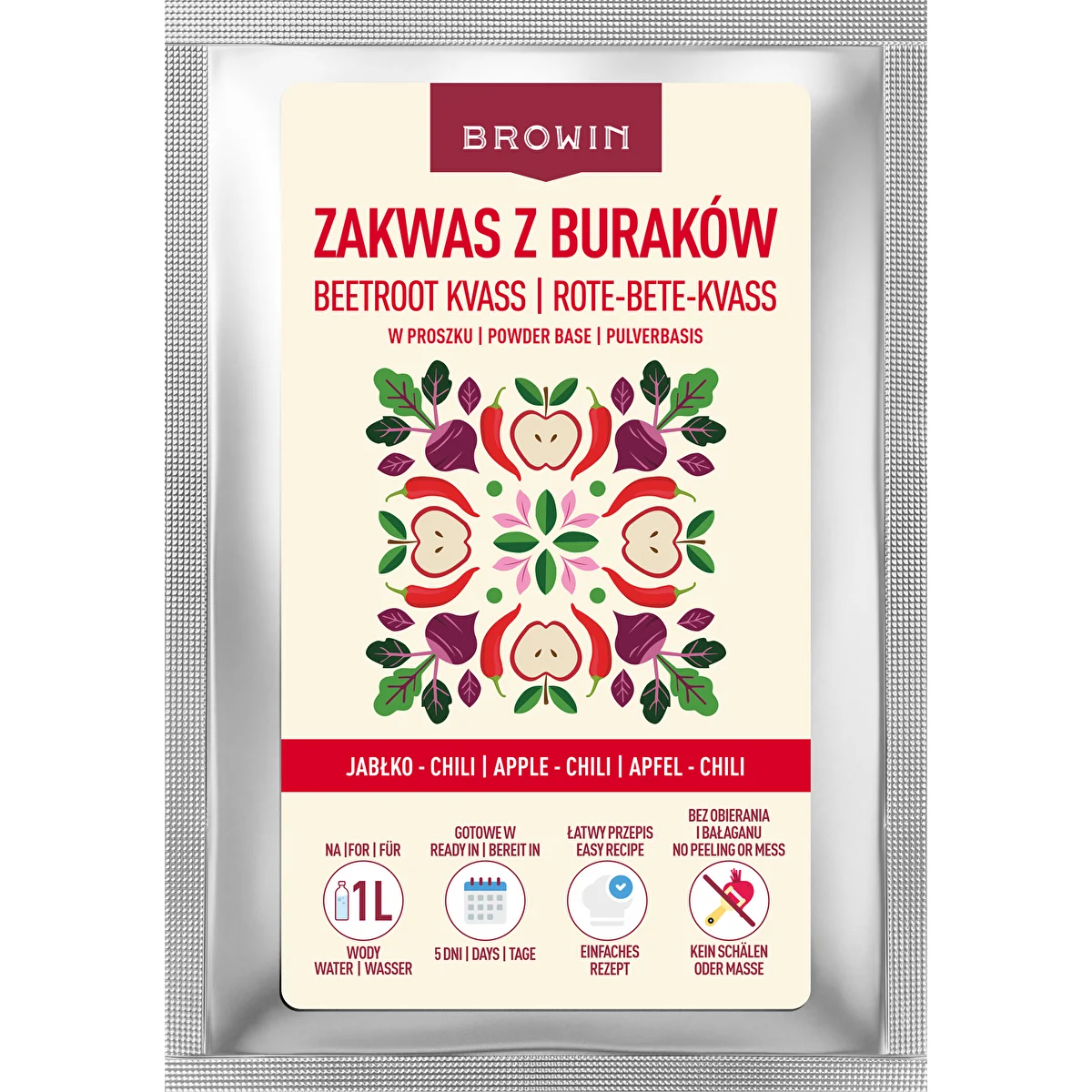 Kvas z červené řepy v prášku jablko–chilli, 36 g