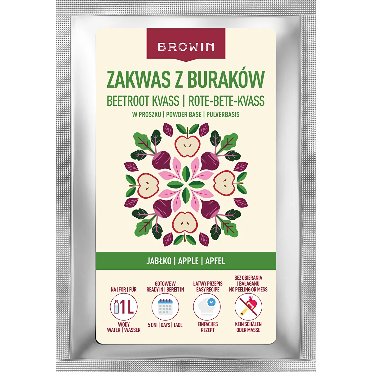 Kvas z červené řepy v prášku s jablkem, 36 g