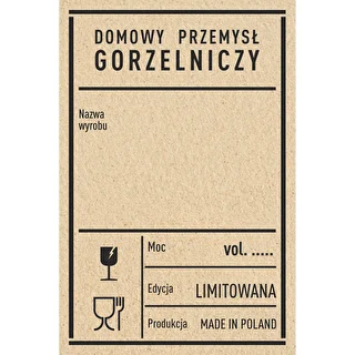 Samolepicí štítky 60x90 mm na lahve, vodku, PRL, 20 ks