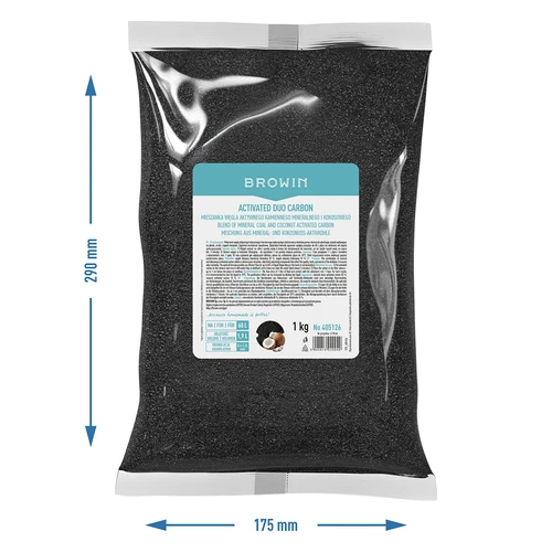 Activated Duo Carbon – směs aktivního minerálního (kamenného) a kokosového uhlí, 1 kg, na 60 l - 7