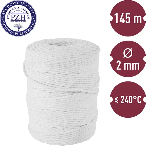Bavlněné uzenářské nitě bílé (240°C) 145 m - 2