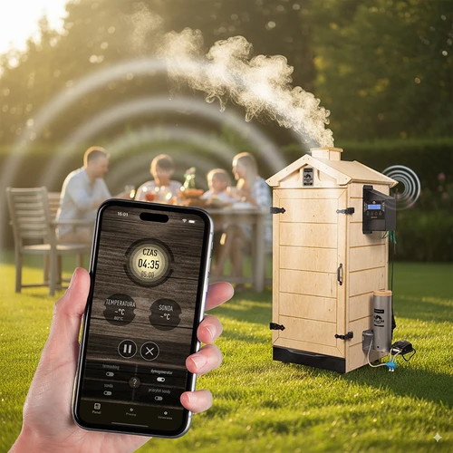 Bezrámečná udírna dragON PLYWOOD NATURE s Wi-Fi ovladačem, 200L - 9