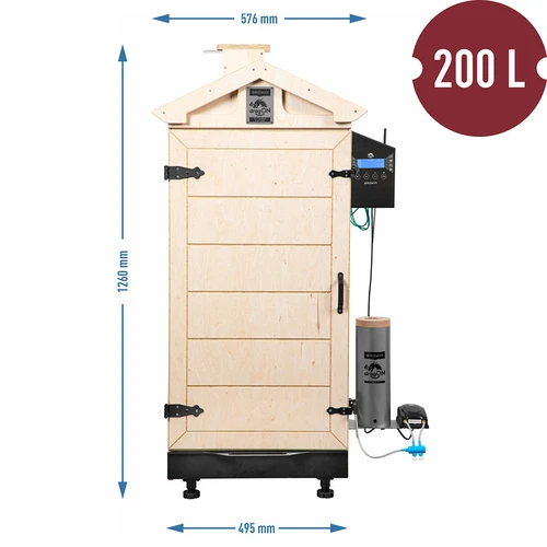 Bezrámová udírna dragON PLYWOOD NATURE s řídicí jednotkou Wi-Fi, 200L - 8