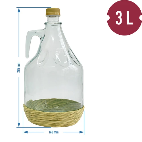 Demižon Dama 3 l v opletu, se šroubovacím uzávěrem - 2