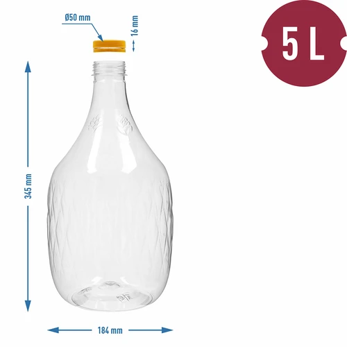 Demižon Dama 5 L PET, s uzávěrem - 4