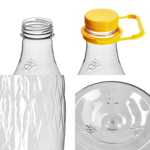 Demižon Dama 5 L PET, s uzávěrem, držadlem a košíkem - 3