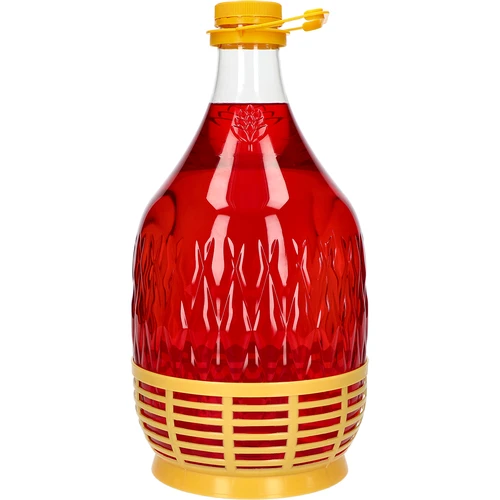 Demižon Dama 5 L PET, s uzávěrem, držadlem a košíkem - 2