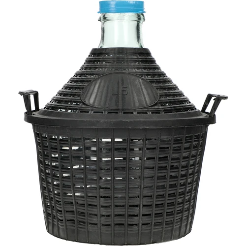 Demižon na víno 5L v plastovém koši