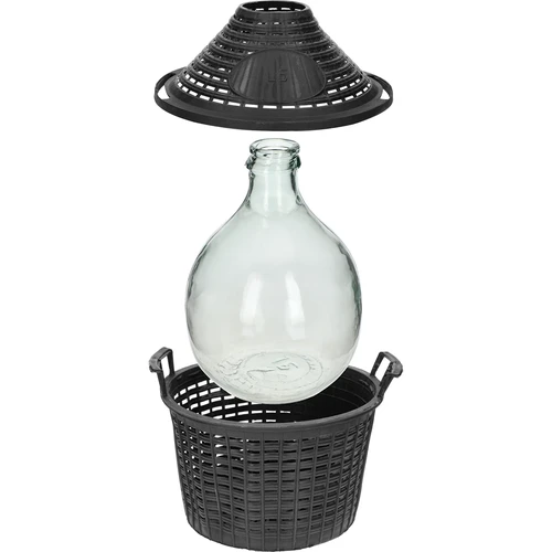 Demižon na víno 5L v plastovém koši - 4