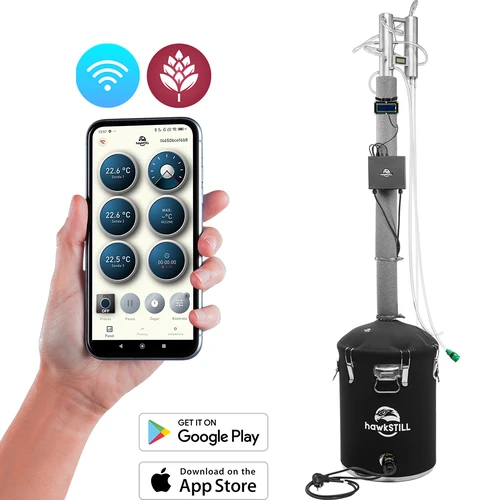 Destilační sada hawkSTILL „Studené prsty” 60 L + systém Wi‑Fi IQ s LCD displejem