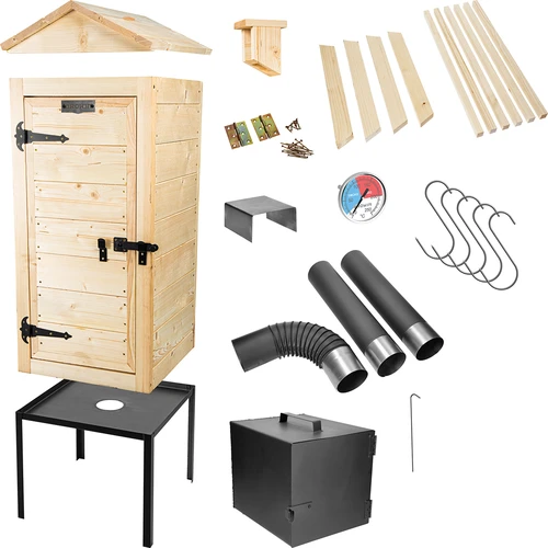 Dřevěná udírna 100 cm, s ohništěm