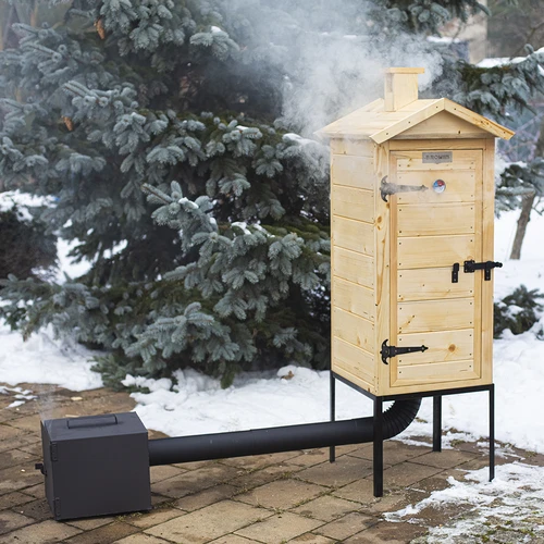 Dřevěná udírna 100 cm, s ohništěm - 5