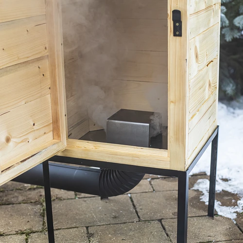 Dřevěná udírna 100 cm, s ohništěm - 9