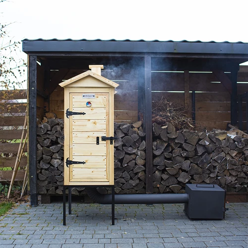 Dřevěná udírna 100 cm, s ohništěm - 4