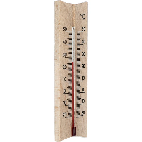 Dřevěný pokojový teploměr (-20 až +50°C), 15 cm, mix - 4