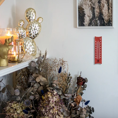 Dřevěný pokojový teploměr (-20 až +50°C), 15 cm, mix - 8