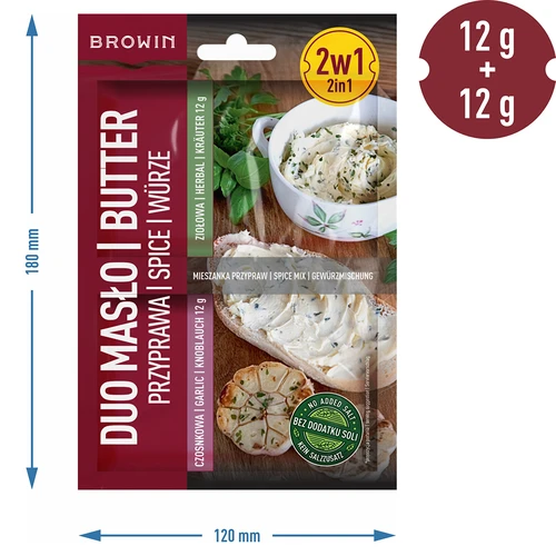 Duo Máslo - česnekové a bylinkové koření 2 v 1, 2 x 12g - 4