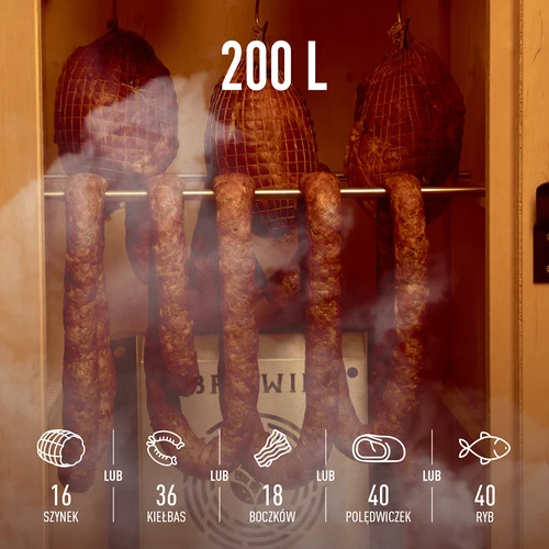 Elektrická udírna dragON PLYWOOD NATURE 100E s elektrickým topným modulem a ovladačem - 8