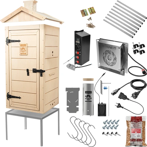 Elektrická udírna dragON PLYWOOD NATURE 100E s elektrickým topným modulem a ovladačem - 2