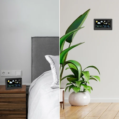 Elektronická meteorologická stanice – bezdrátová, se senzorem, černá - 11