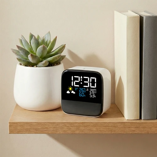 Elektronická meteorologická stanice Soens – s bezdrátovým čidlem, budíkem a lampičkou - 5