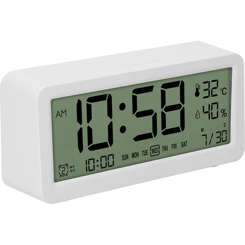 Elektronická meteostanice Soens - bílá, s hodinami a kalendářem