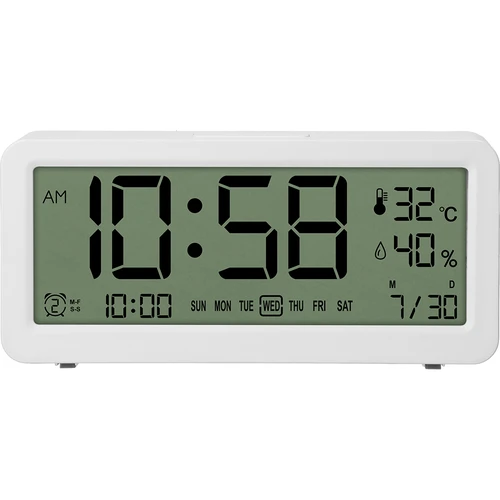 Elektronická meteostanice Soens - bílá, s hodinami a kalendářem - 2