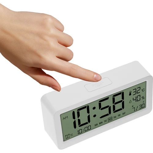 Elektronická meteostanice Soens - bílá, s hodinami a kalendářem - 3