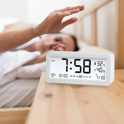 Elektronická meteostanice Soens - bílá, s hodinami a kalendářem - 7