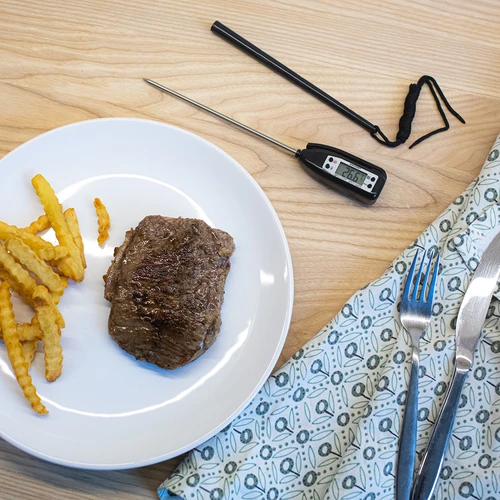 Elektronický kuchyňský teploměr (-50°C do +300°C) s pouzdrem, černý - 5