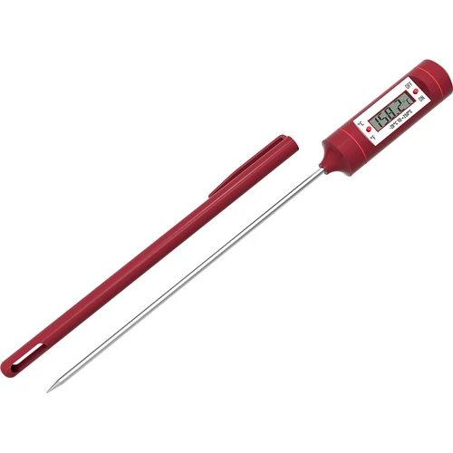 Elektronický kuchyňský teploměr, LCD (-20 °C až +250 °C), červený