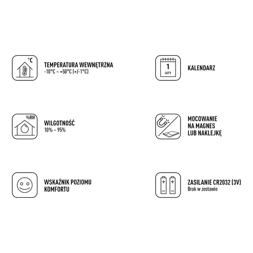 Elektronický pokojový teploměr, bílý - 8