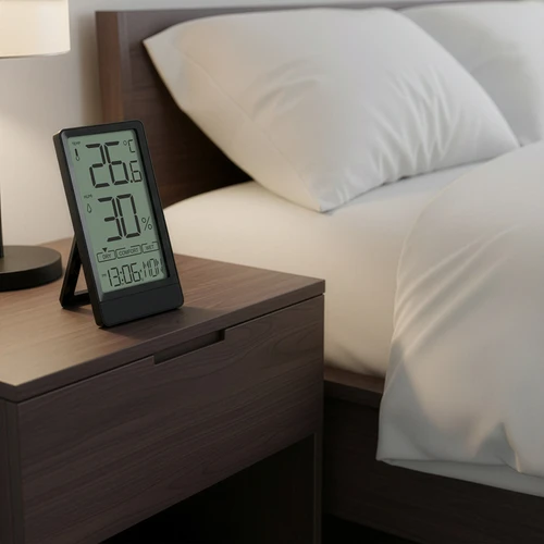 Elektronický pokojový teploměr značky Soens, černý - 7