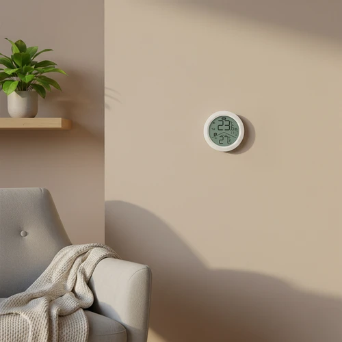 Elektronický teploměr značky Soens – kulatý, bílý, s bezdrátovým venkovním čidlem - 8