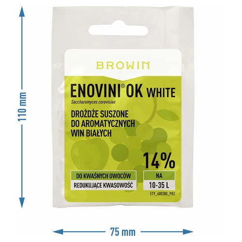 Enovini® OK WHITE - vinařské kvasnice snižující kyselost 7 g - 5