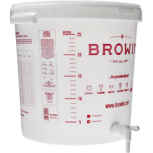 Fermentační nádoba 30 L s víkem, kohoutkem a trubičkou UA - 5