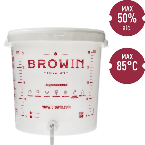 Fermentační nádoba 30 L s víkem, kohoutkem a trubičkou UA - 6