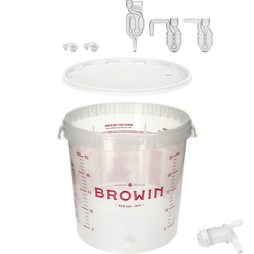 Fermentační nádoba 30L s potiskem, kohoutkem a 3 trubičkami - 7