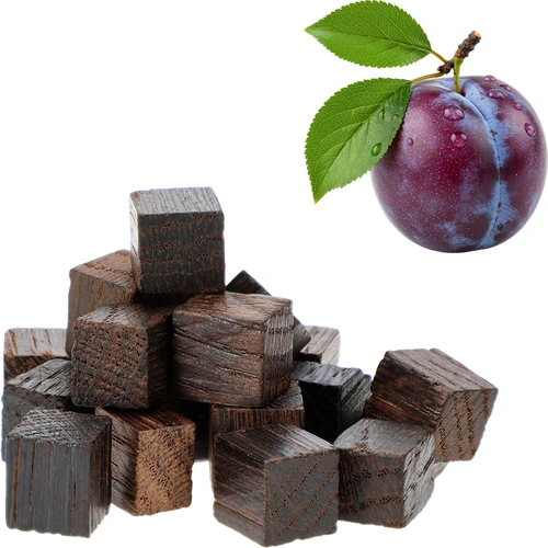 Francouzské dubové kostky, silně toastované, aromatizované – Švestka, 20 g - 3