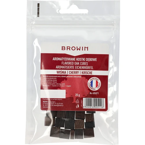 Francouzské dubové kostky, silně toastované, aromatizované – Višeň, 20 g - 2