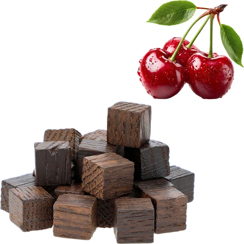 Francouzské dubové kostky, silně toastované, aromatizované – Višeň, 20 g - 3