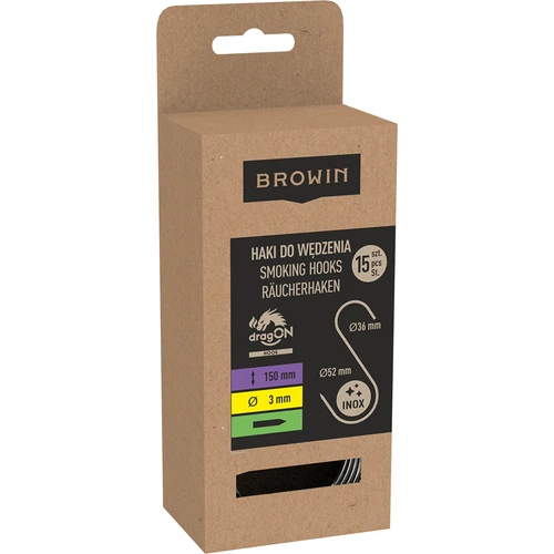 Háčky na uzení - S, ostré 3mm x 150mm 15 ks. - 3