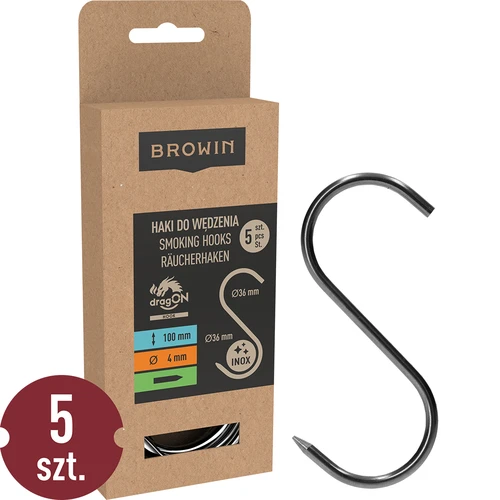 Háčky na uzení - S, ostré, 4mm x 100mm 5 ks